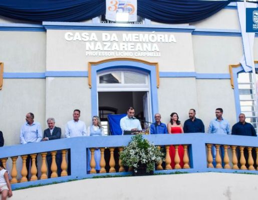 Foto - 349 anos: Prefeitura realiza Ato Cívico e inauguração da Casa da Memória Nazareana “Professor Licínio Carpinelli”
