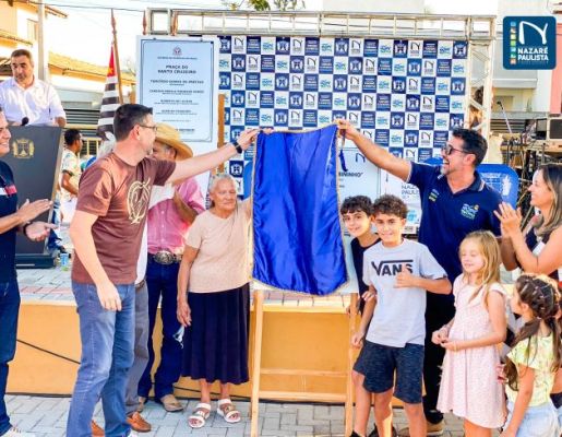 Foto - A Praça do Santo Cruzeiro, Playground Público Infantil e Palco Albino de Camargo – Bininho estão oficialmente inaugurados!! 