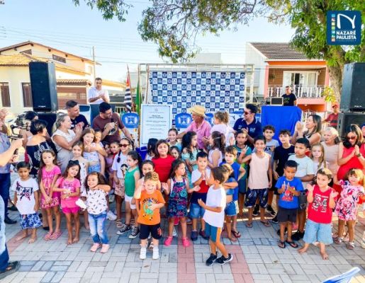 Foto - A Praça do Santo Cruzeiro, Playground Público Infantil e Palco Albino de Camargo – Bininho estão oficialmente inaugurados!! 