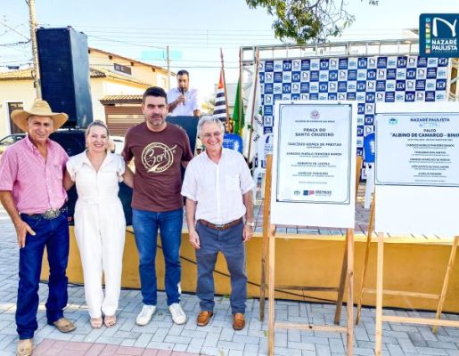 Foto - A Praça do Santo Cruzeiro, Playground Público Infantil e Palco Albino de Camargo – Bininho estão oficialmente inaugurados!! 